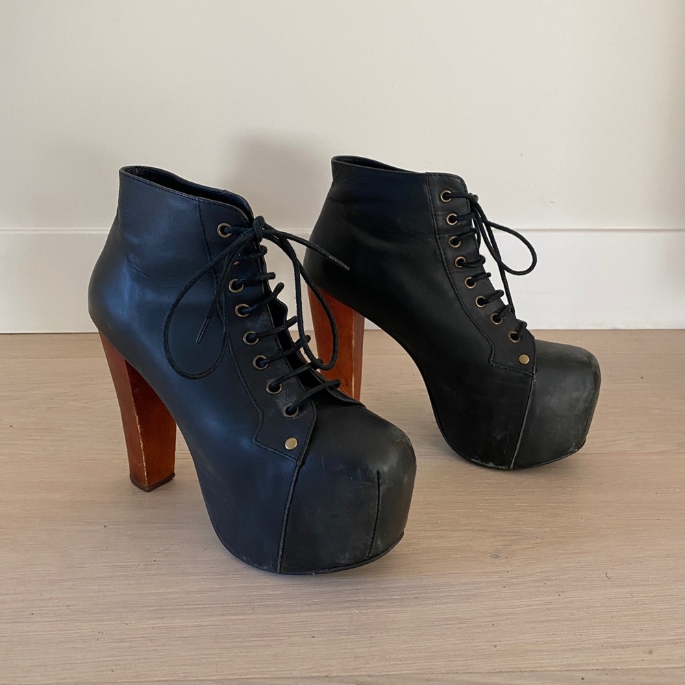 JEFFREY CAMPBELL Lita Black Platform Boots